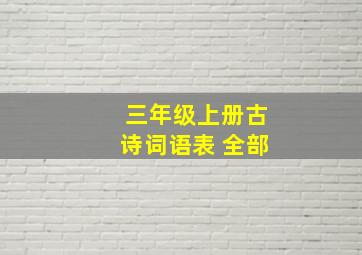 三年级上册古诗词语表 全部